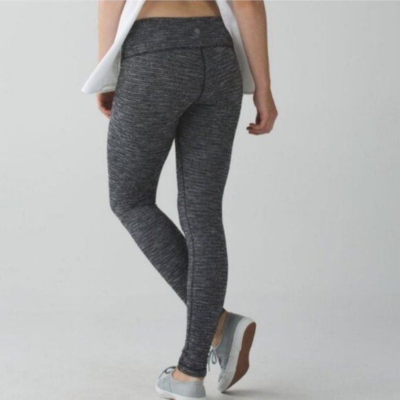 Lululemon Womens Size 6 Wunder Under grey black Leggings - Picture 2 of 2